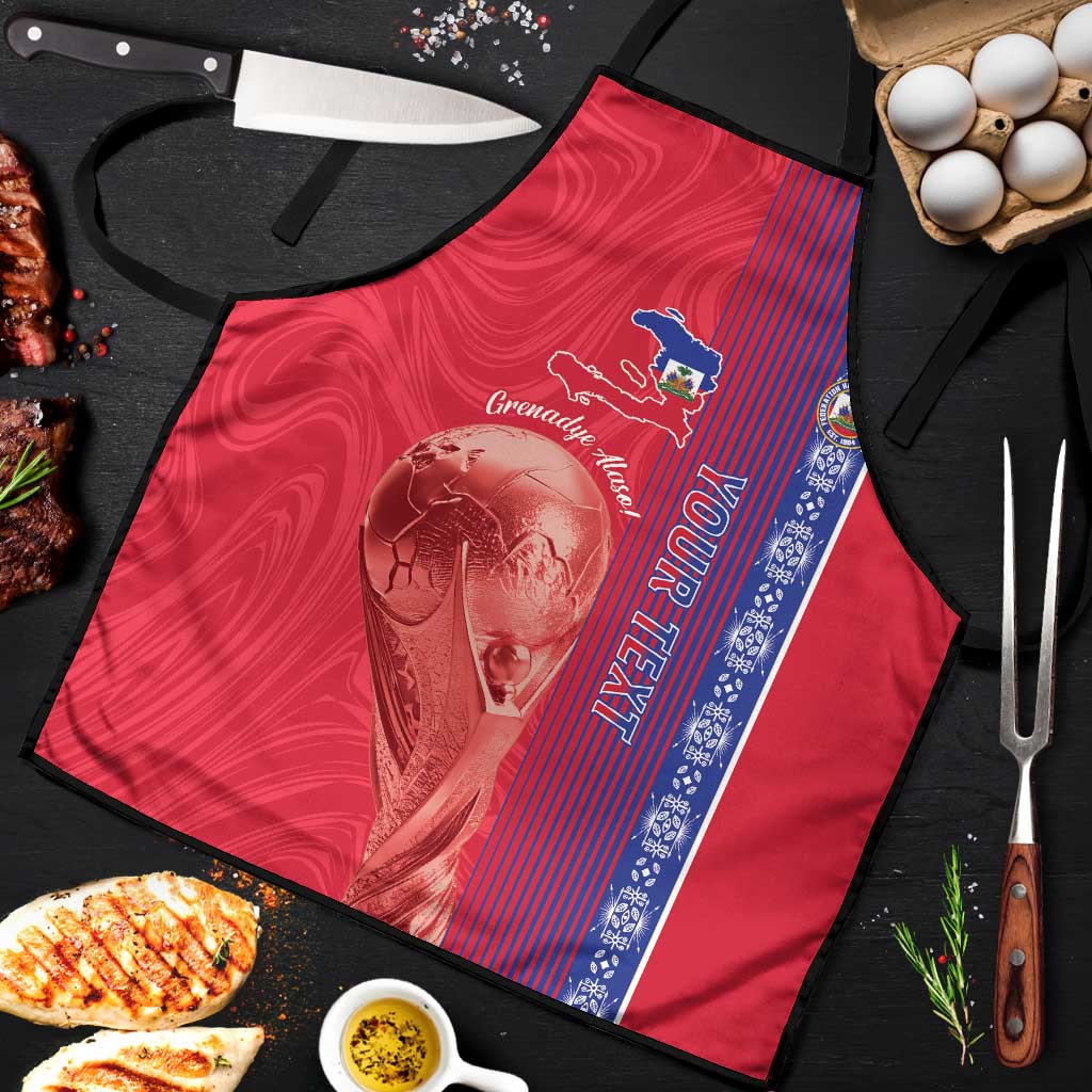 Custom Afro-Haiti Football Apron 2026 Grenadye Alaso Red Version - African Pride
