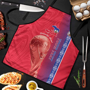 Custom Afro-Haiti Football Apron 2026 Grenadye Alaso Red Version - African Pride