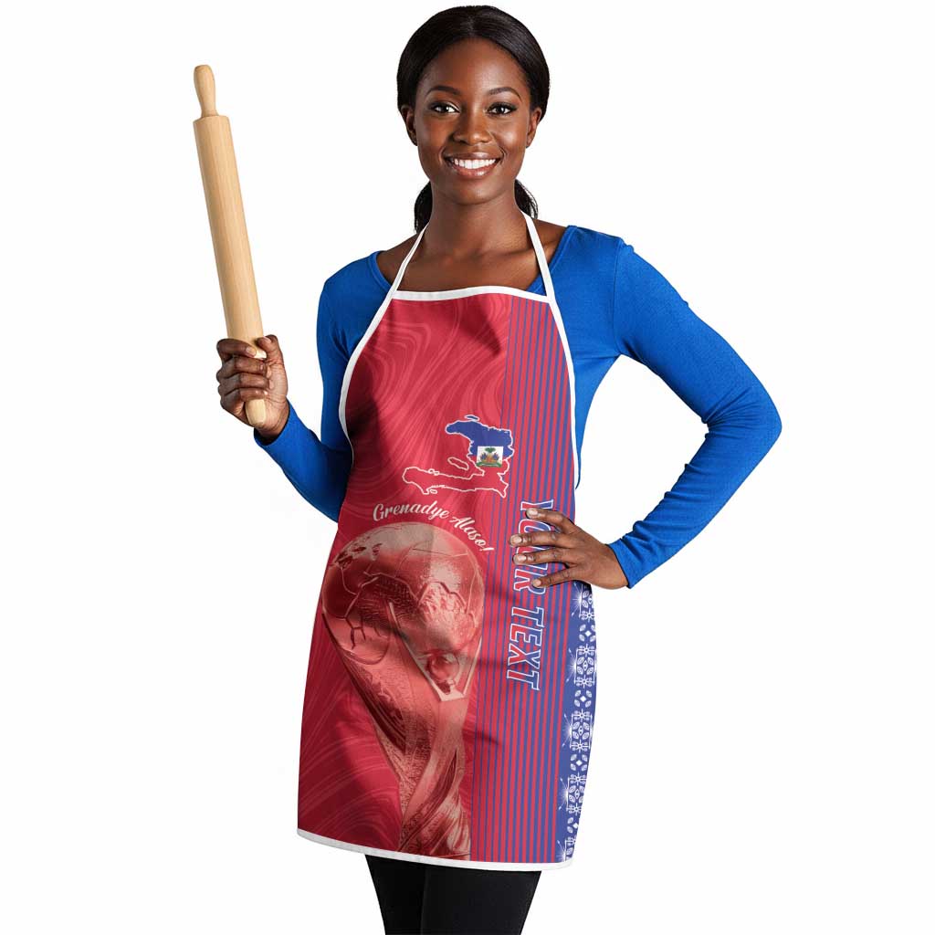 Custom Afro-Haiti Football Apron 2026 Grenadye Alaso Red Version - African Pride