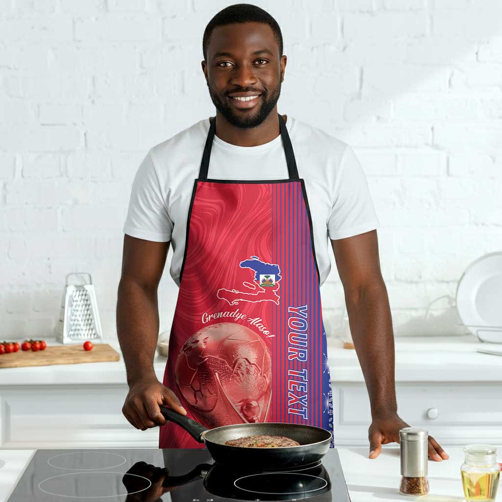Custom Afro-Haiti Football Apron 2026 Grenadye Alaso Red Version - African Pride