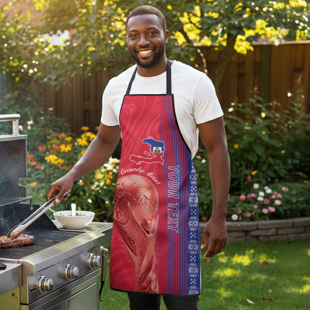Custom Afro-Haiti Football Apron 2026 Grenadye Alaso Red Version - African Pride