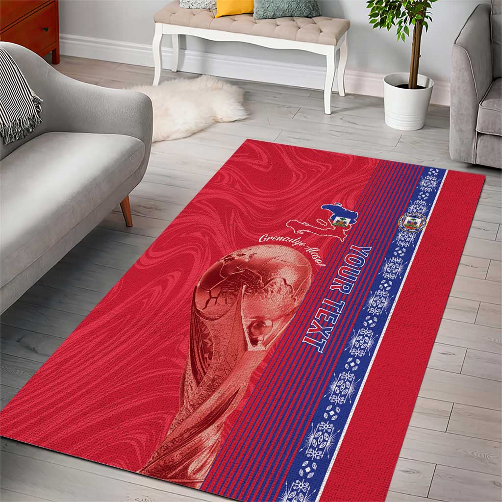 Custom Afro-Haiti Football Area Rug 2026 Grenadye Alaso Red Version - African Pride