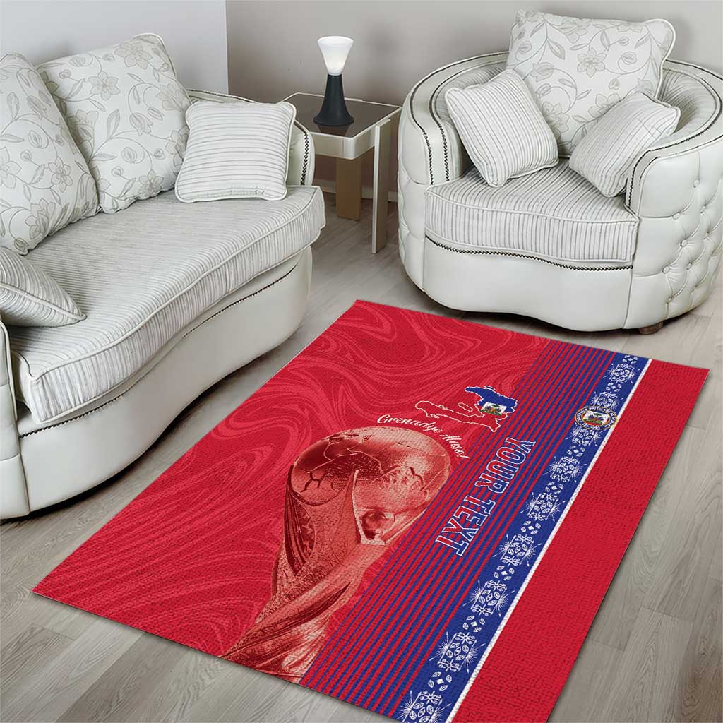 Custom Afro-Haiti Football Area Rug 2026 Grenadye Alaso Red Version - African Pride