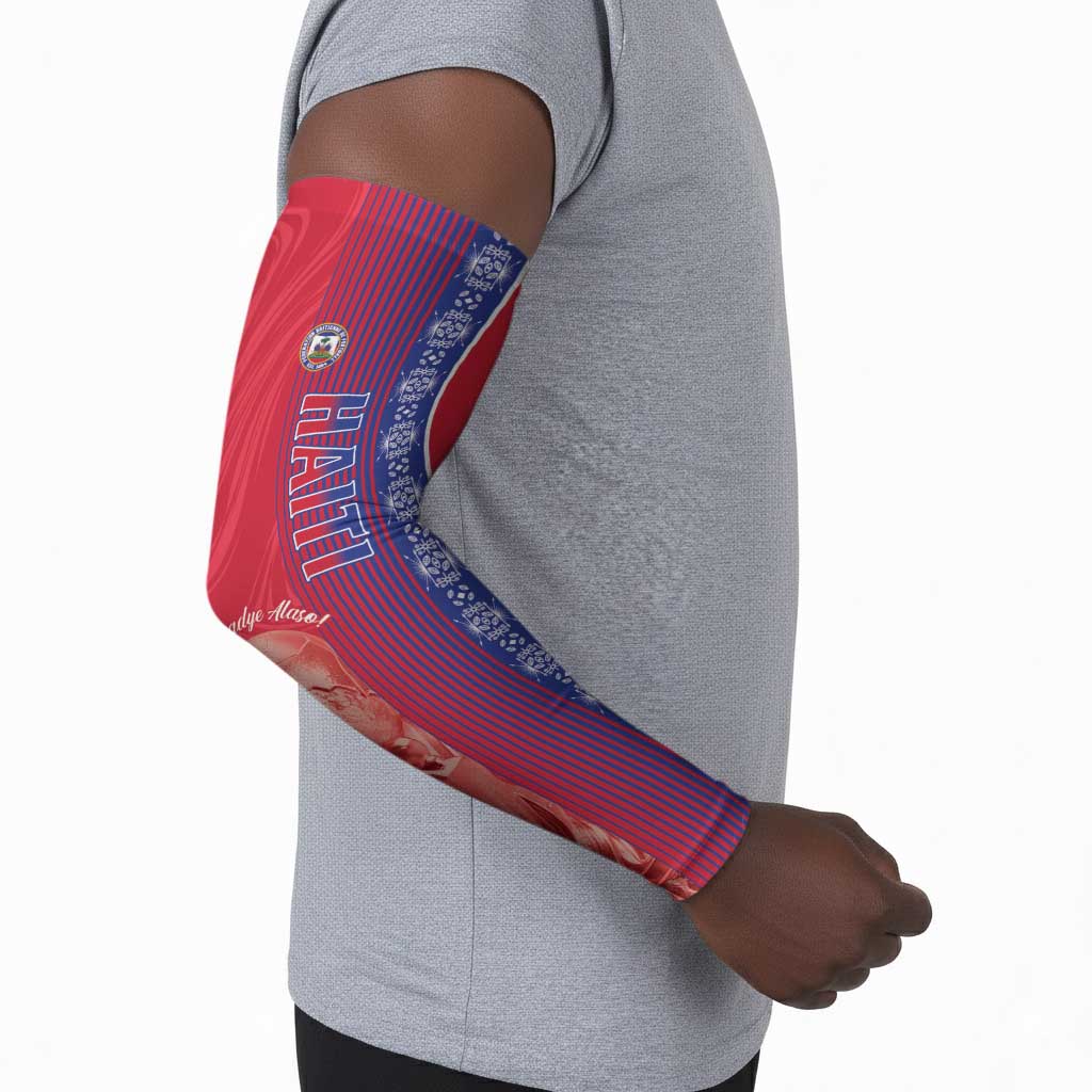 Custom Afro-Haiti Football Arm Sleeves 2026 Grenadye Alaso Red Version - African Pride