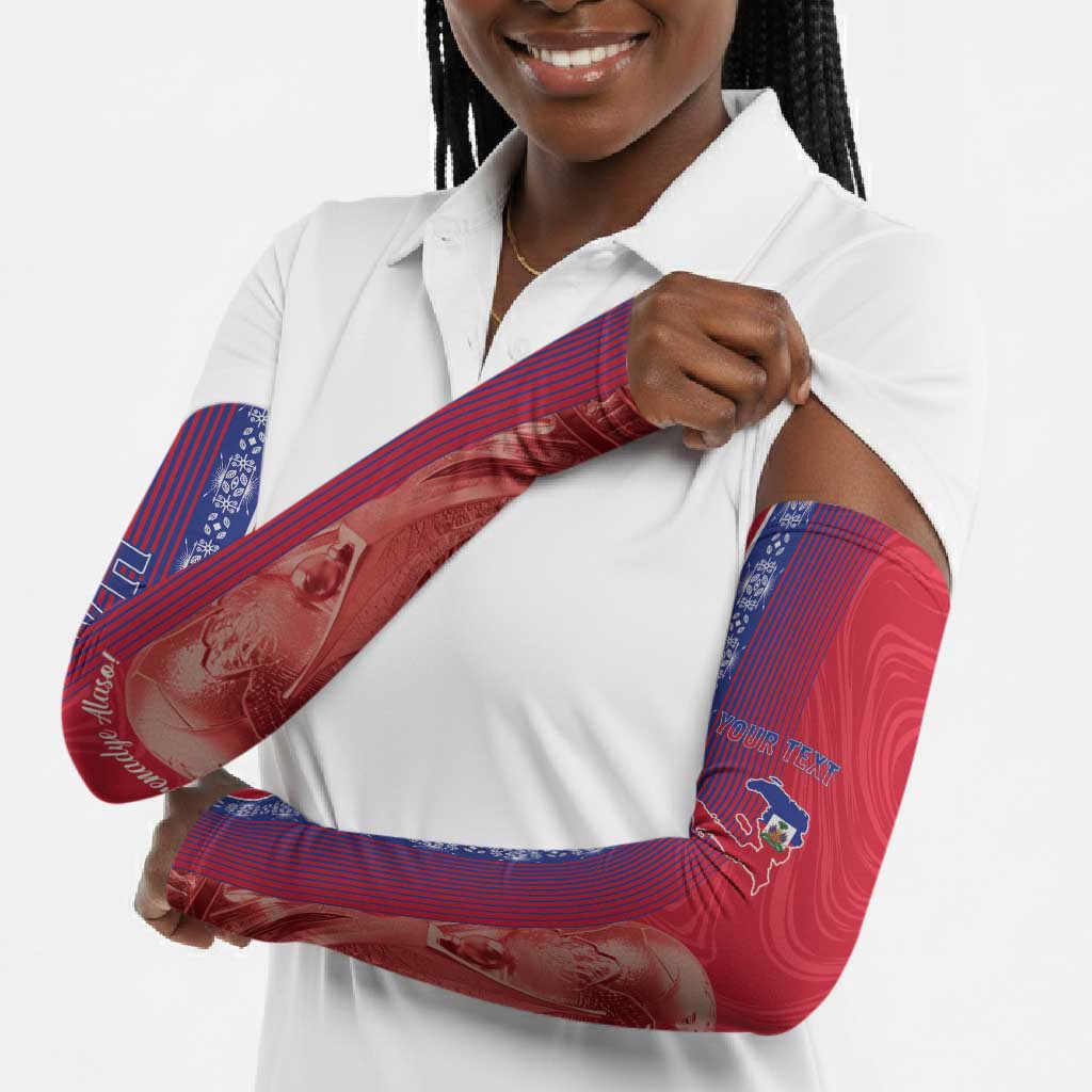 Custom Afro-Haiti Football Arm Sleeves 2026 Grenadye Alaso Red Version - African Pride