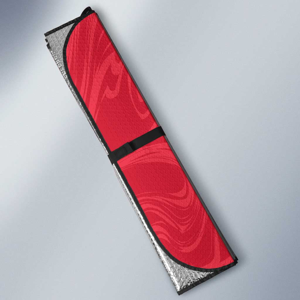 Custom Afro-Haiti Football Auto Sun Shade 2026 Grenadye Alaso Red Version - African Pride
