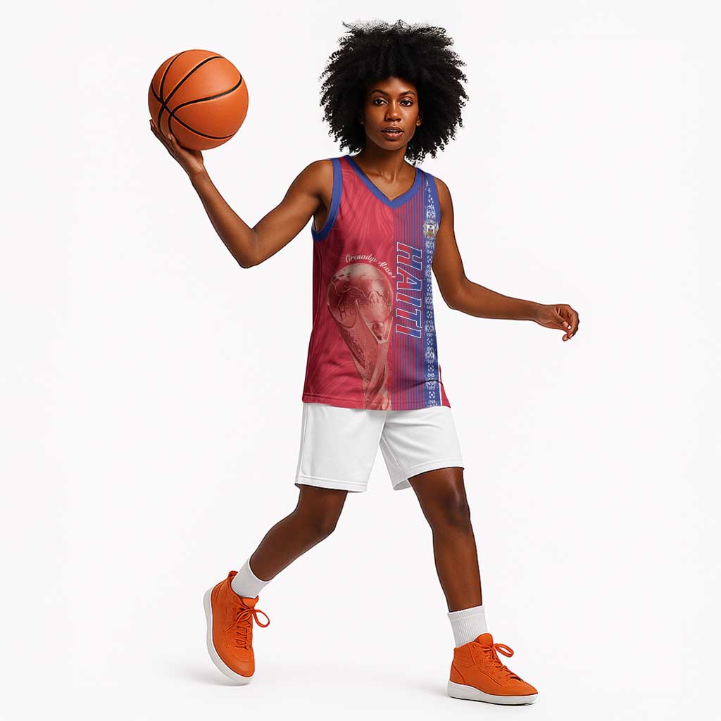 Custom Afro-Haiti Football Basketball Jersey 2026 Grenadye Alaso Red Version - African Pride