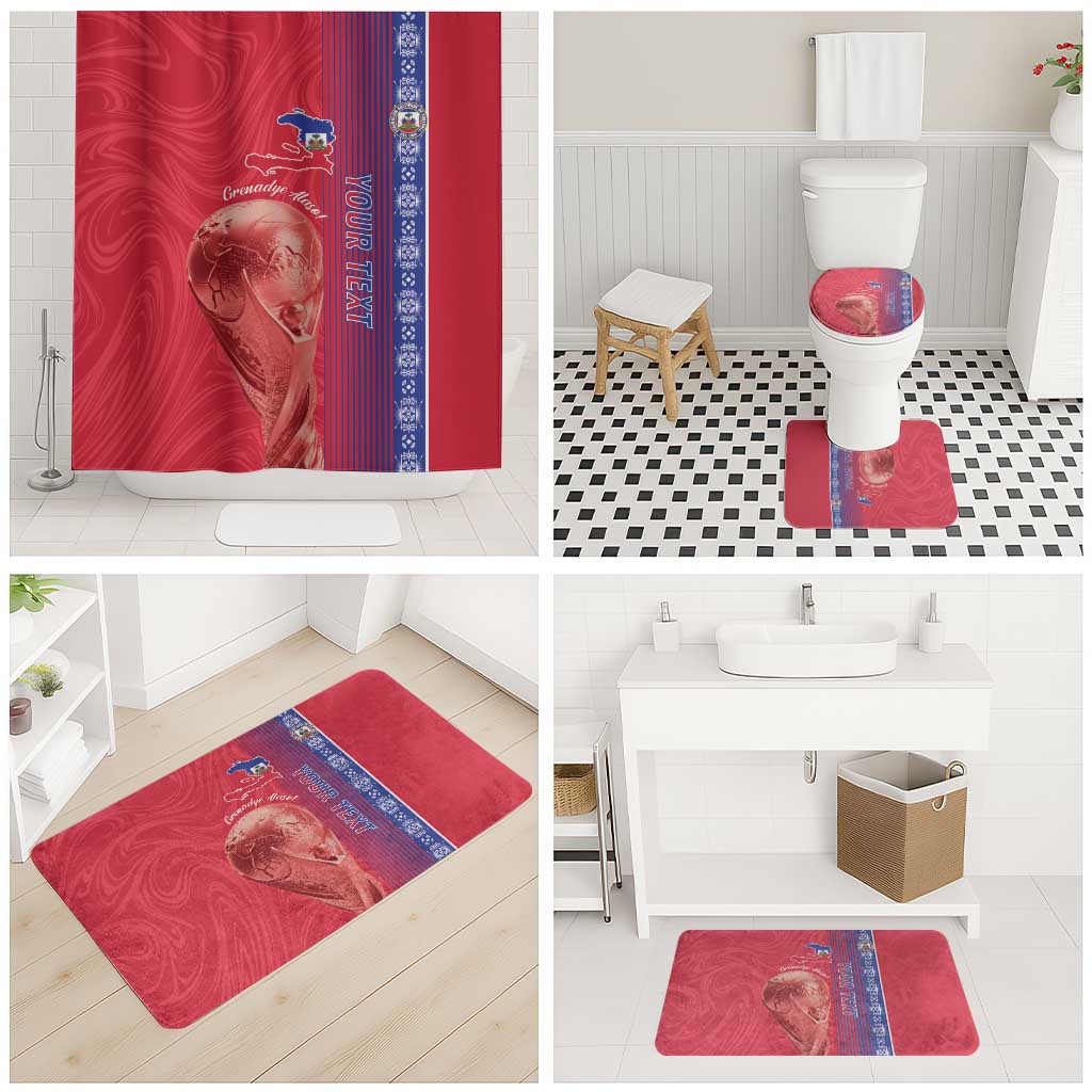 Custom Afro-Haiti Football Bathroom Set 2026 Grenadye Alaso Red Version - African Pride