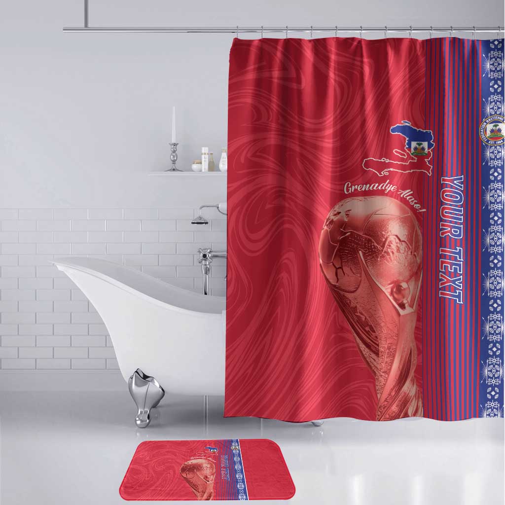 Custom Afro-Haiti Football Bathroom Set 2026 Grenadye Alaso Red Version - African Pride