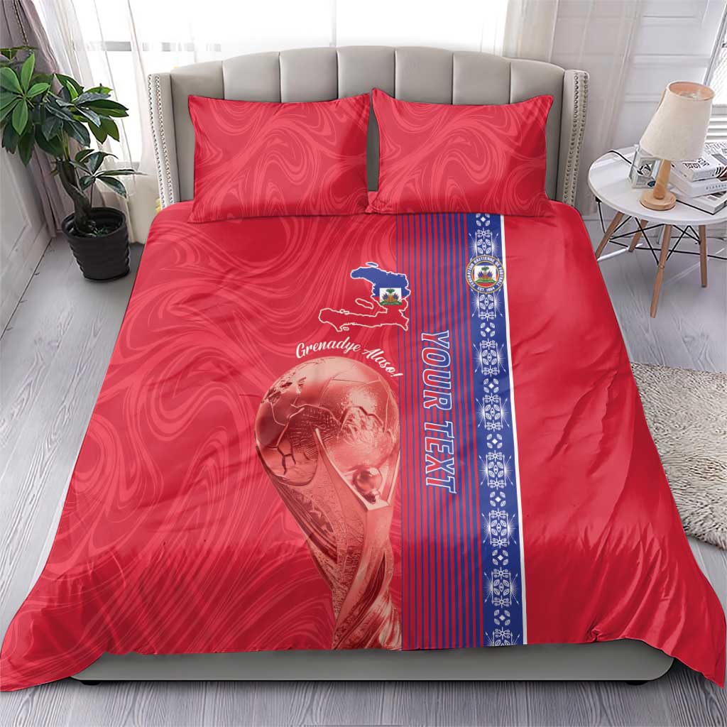 Custom Afro-Haiti Football Bedding Set 2026 Grenadye Alaso Red Version - African Pride