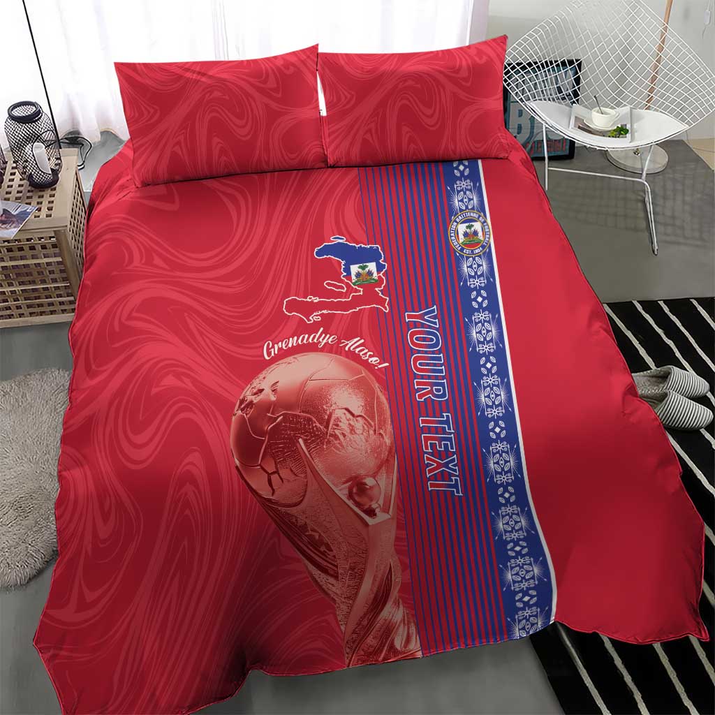 Custom Afro-Haiti Football Bedding Set 2026 Grenadye Alaso Red Version - African Pride