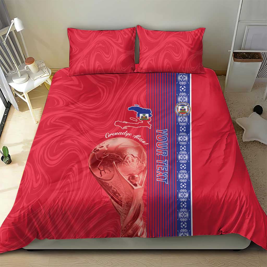 Custom Afro-Haiti Football Bedding Set 2026 Grenadye Alaso Red Version - African Pride