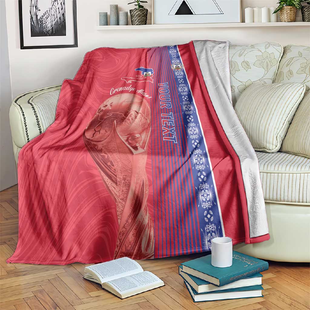 Custom Afro-Haiti Football Blanket 2026 Grenadye Alaso Red Version - African Pride