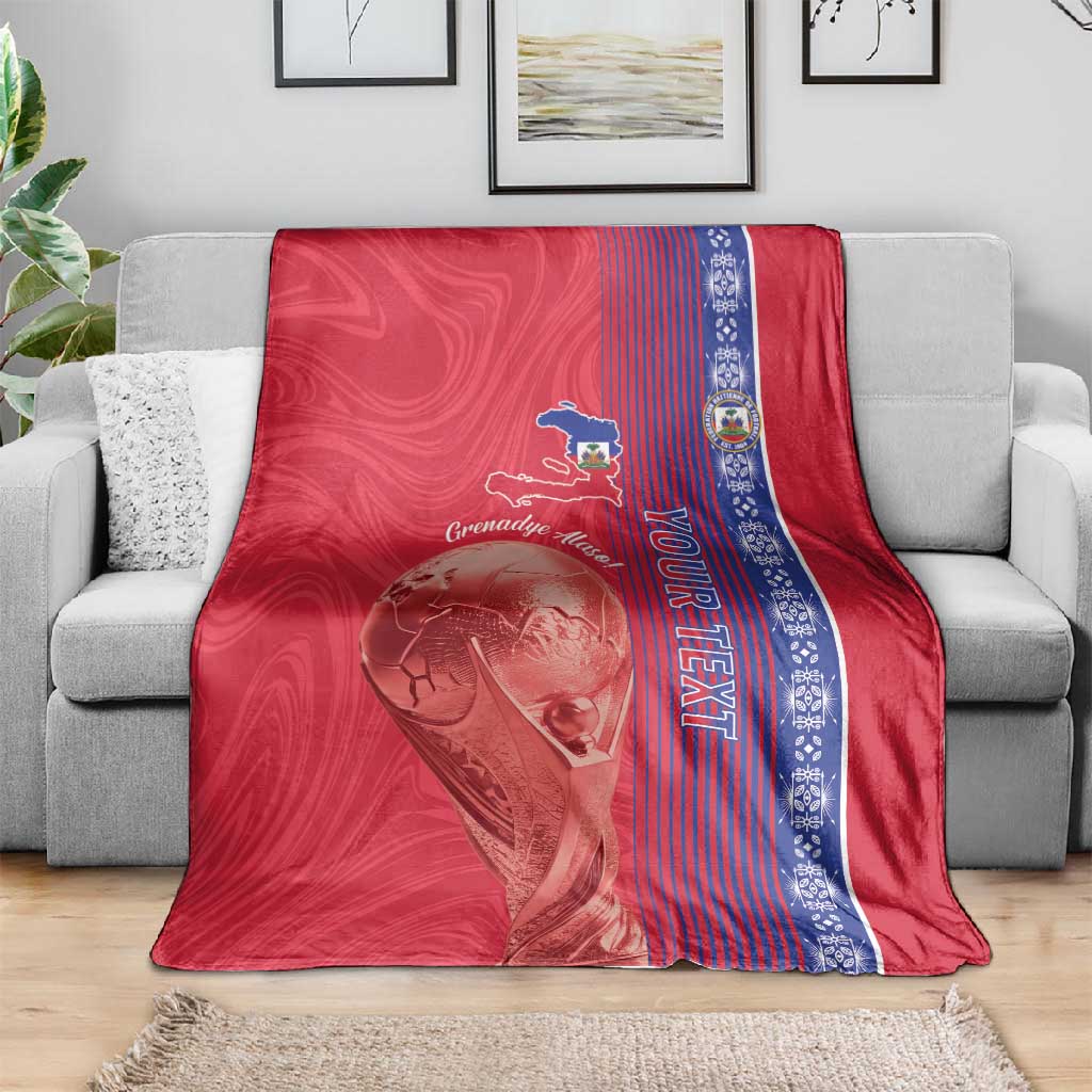 Custom Afro-Haiti Football Blanket 2026 Grenadye Alaso Red Version - African Pride