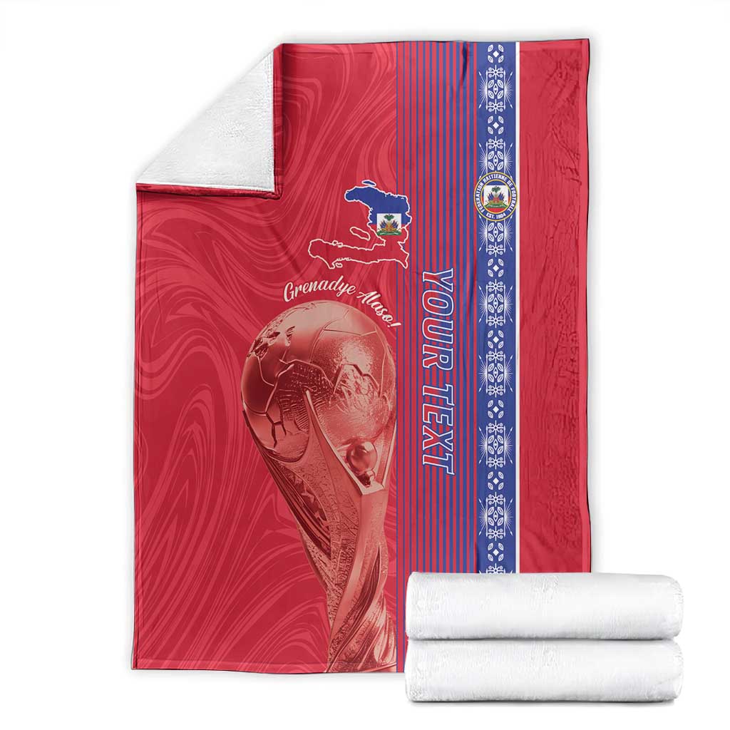 Custom Afro-Haiti Football Blanket 2026 Grenadye Alaso Red Version - African Pride