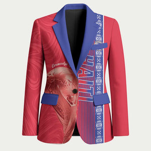 Custom Afro-Haiti Football Blazer 2026 Grenadye Alaso Red Version - African Pride