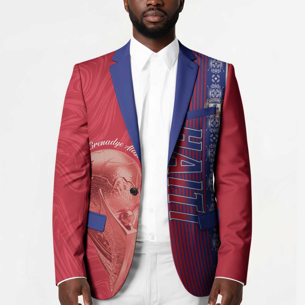 Custom Afro-Haiti Football Blazer 2026 Grenadye Alaso Red Version - African Pride