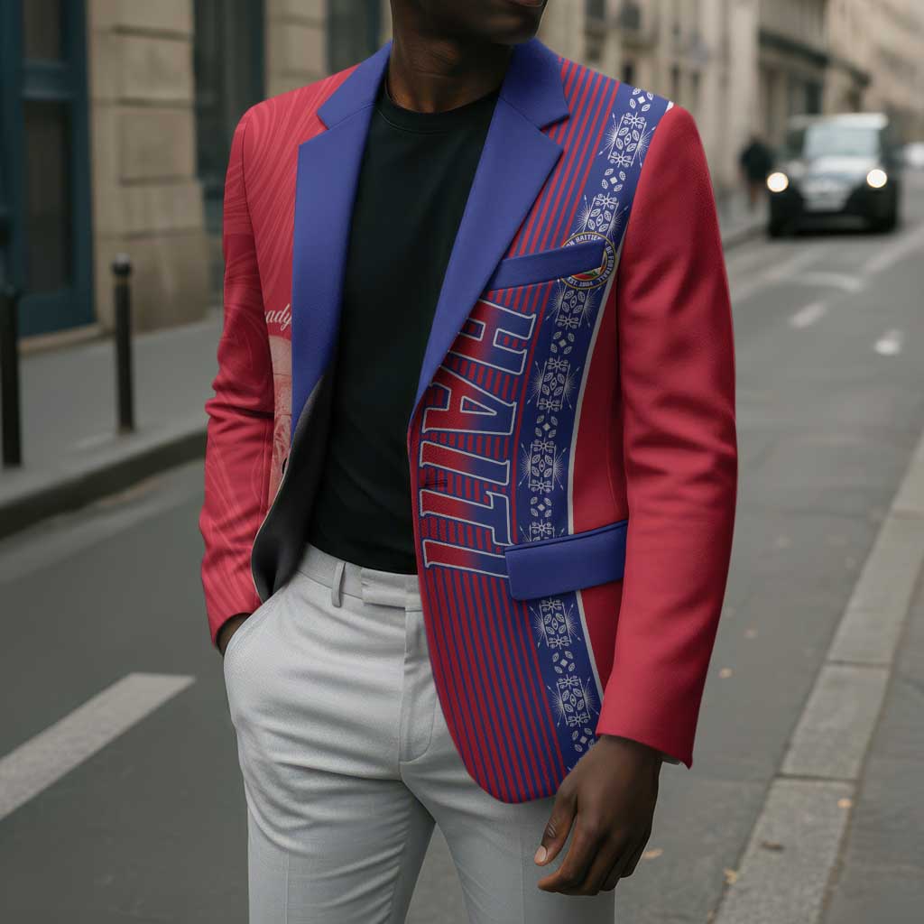 Custom Afro-Haiti Football Blazer 2026 Grenadye Alaso Red Version - African Pride