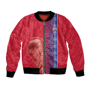 Custom Afro-Haiti Football Bomber Jacket 2026 Grenadye Alaso Red Version - African Pride