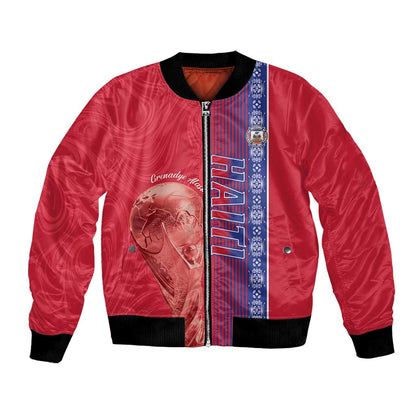 Custom Afro-Haiti Football Bomber Jacket 2026 Grenadye Alaso Red Version - African Pride