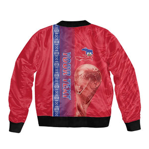 Custom Afro-Haiti Football Bomber Jacket 2026 Grenadye Alaso Red Version - African Pride