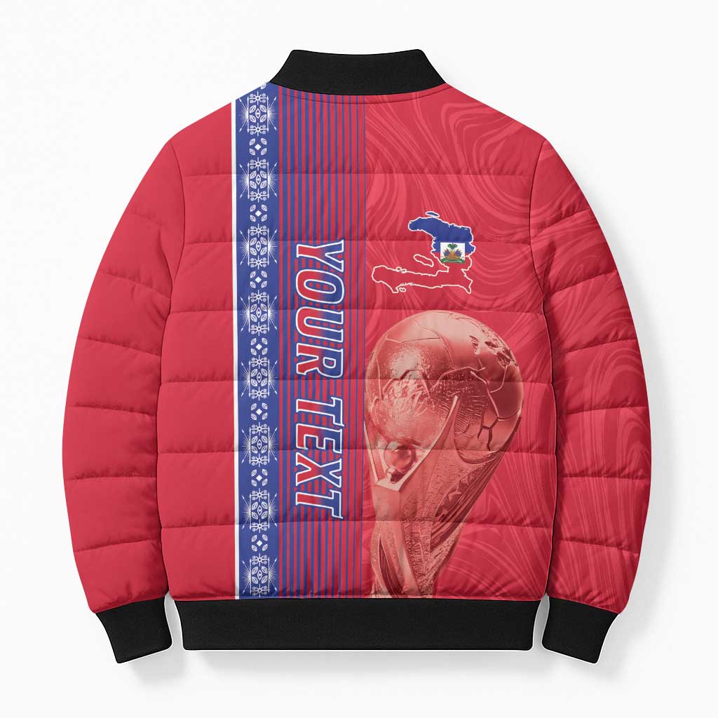 Custom Afro-Haiti Football Bomber Puffer Jacket 2026 Grenadye Alaso Red Version - African Pride
