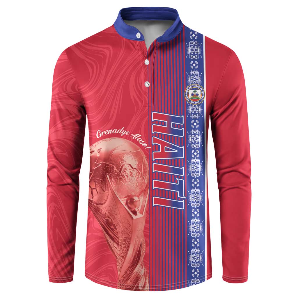 Custom Afro-Haiti Football Button Sweatshirt 2026 Grenadye Alaso Red Version