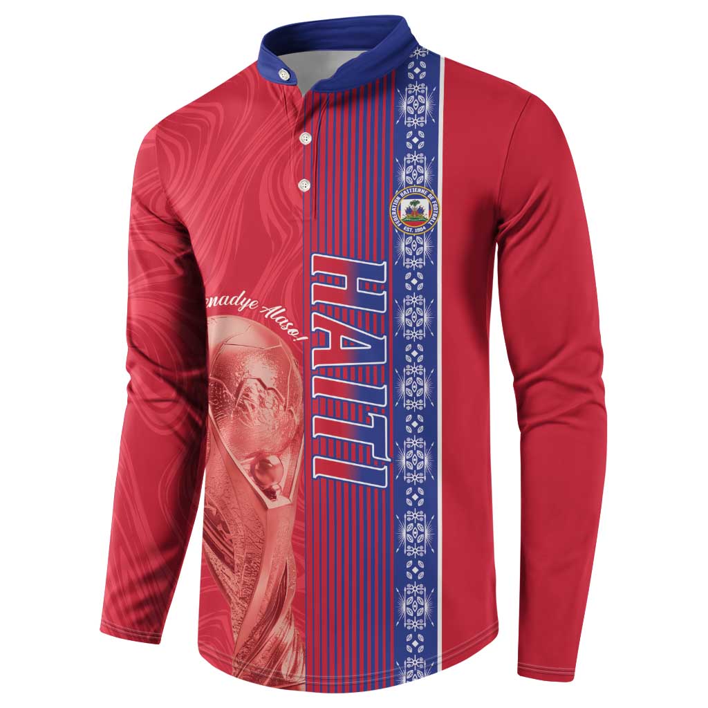 Custom Afro-Haiti Football Button Sweatshirt 2026 Grenadye Alaso Red Version
