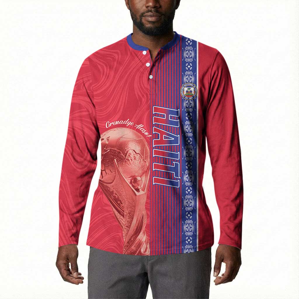 Custom Afro-Haiti Football Button Sweatshirt 2026 Grenadye Alaso Red Version