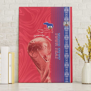 Custom Afro-Haiti Football Canvas Wall Art 2026 Grenadye Alaso Red Version - African Pride