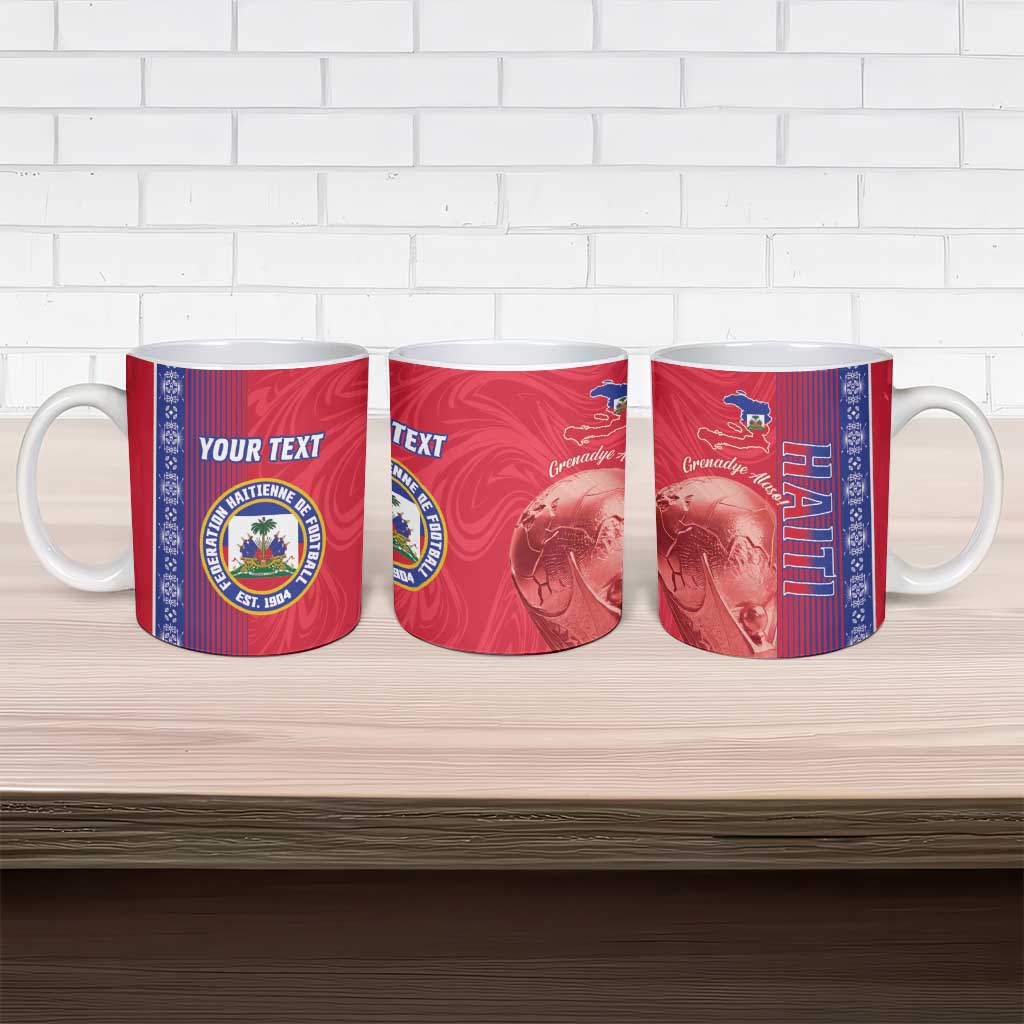 Custom Afro-Haiti Football Ceramic Mug 2026 Grenadye Alaso Red Version - African Pride