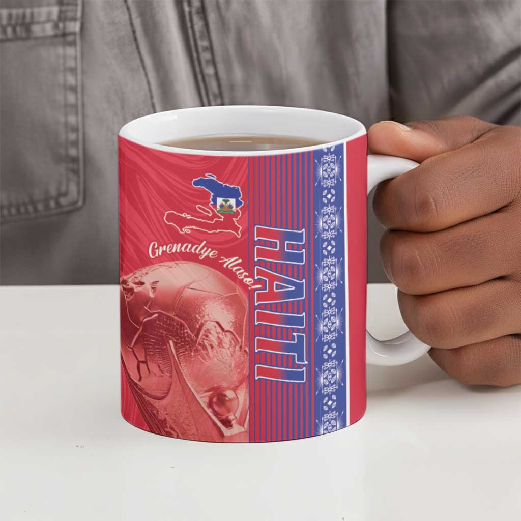 Custom Afro-Haiti Football Ceramic Mug 2026 Grenadye Alaso Red Version - African Pride