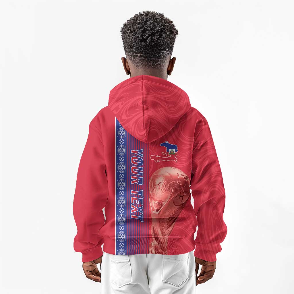 Custom Afro-Haiti Football Kid Hoodie 2026 Grenadye Alaso Red Version - African Pride