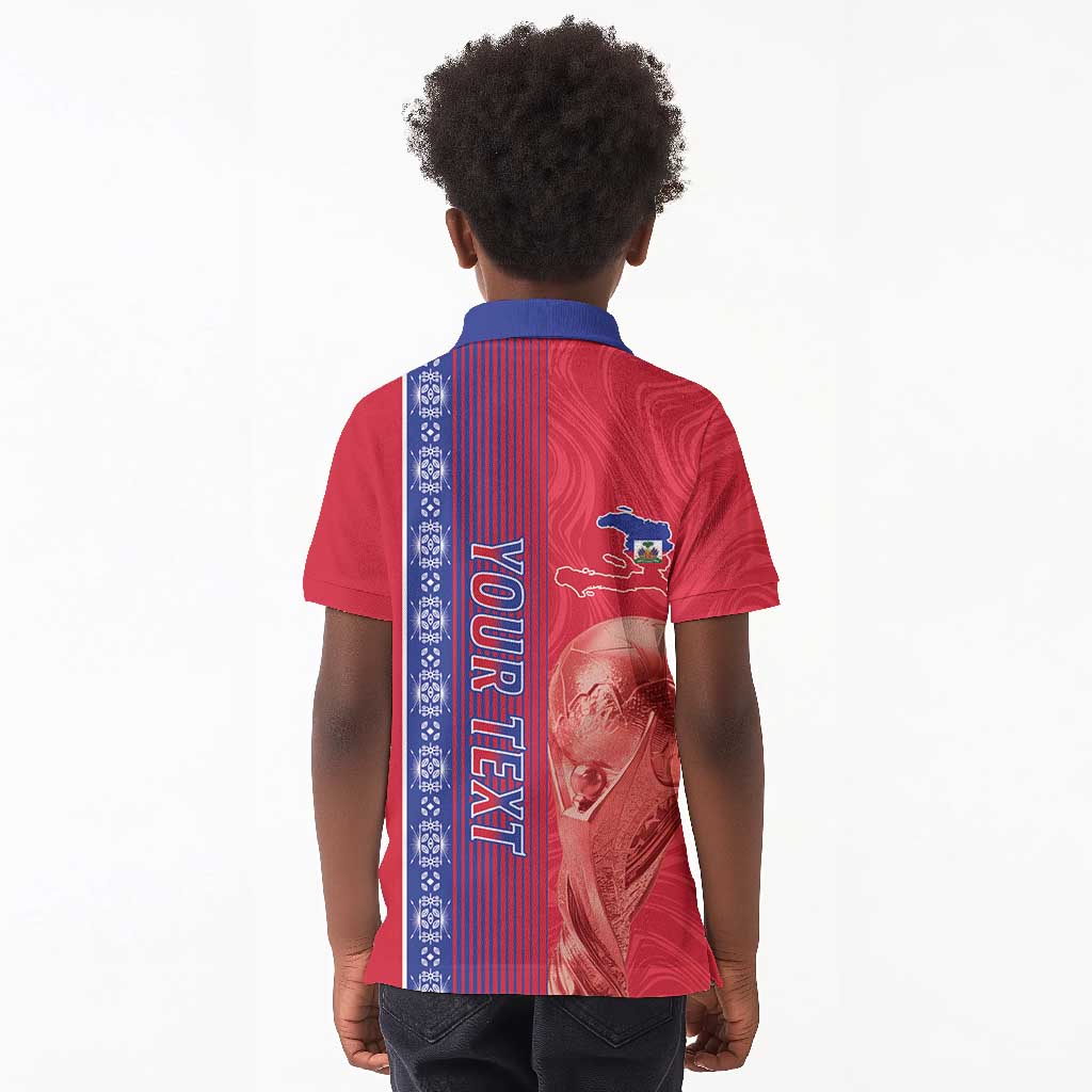 Custom Afro-Haiti Football Kid Polo Shirt 2026 Grenadye Alaso Red Version LT14