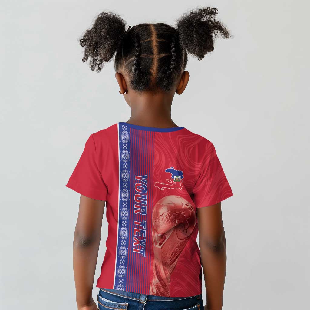 Custom Afro-Haiti Football Kid T shirt 2026 Grenadye Alaso Red Version LT14