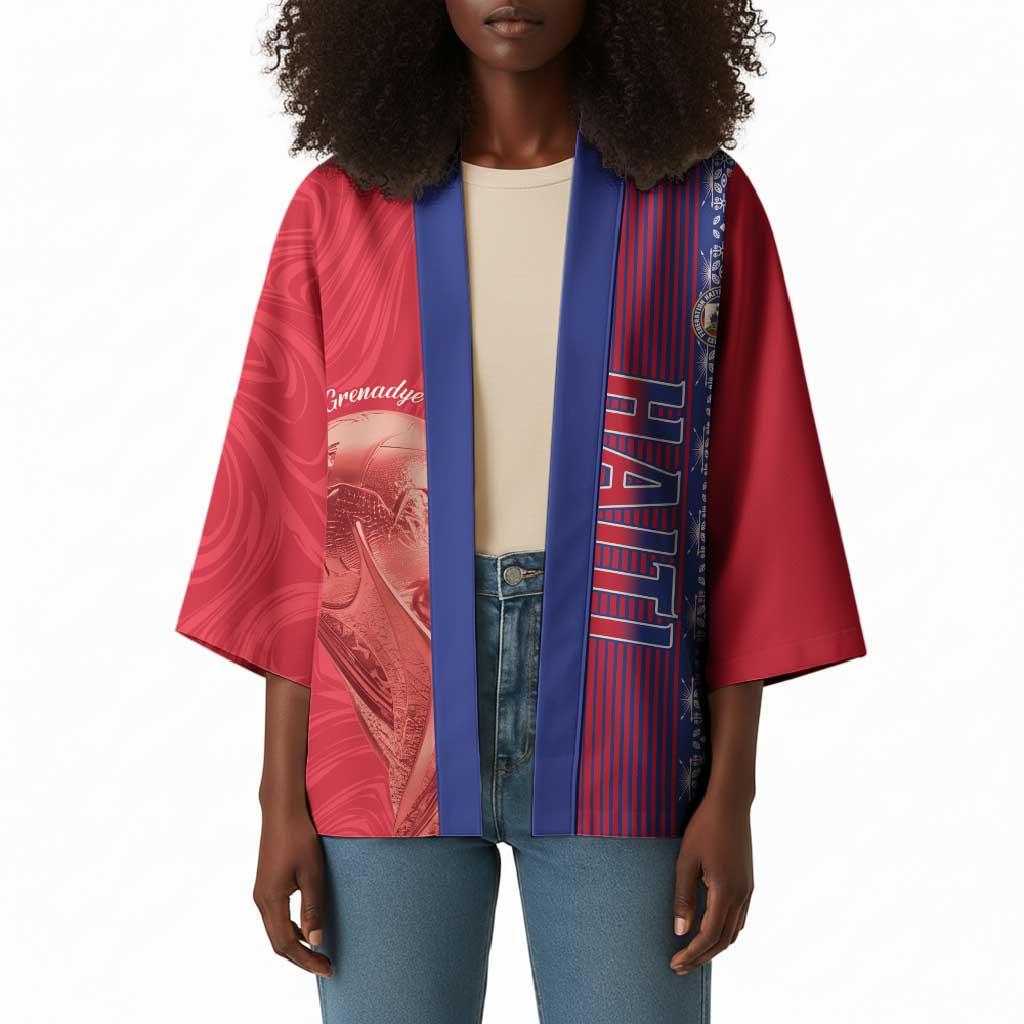 Custom Afro-Haiti Football Kimono 2026 Grenadye Alaso Red Version - African Pride