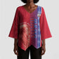 Custom Afro-Haiti Football Kimono Sleeve Blouse 2026 Grenadye Alaso Red Version - African Pride