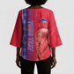 Custom Afro-Haiti Football Kimono Sleeve Blouse 2026 Grenadye Alaso Red Version - African Pride