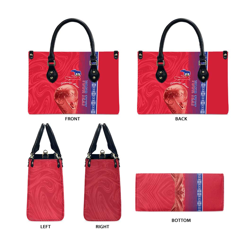 Custom Afro-Haiti Football Leather Bag 2026 Grenadye Alaso Red Version - African Pride