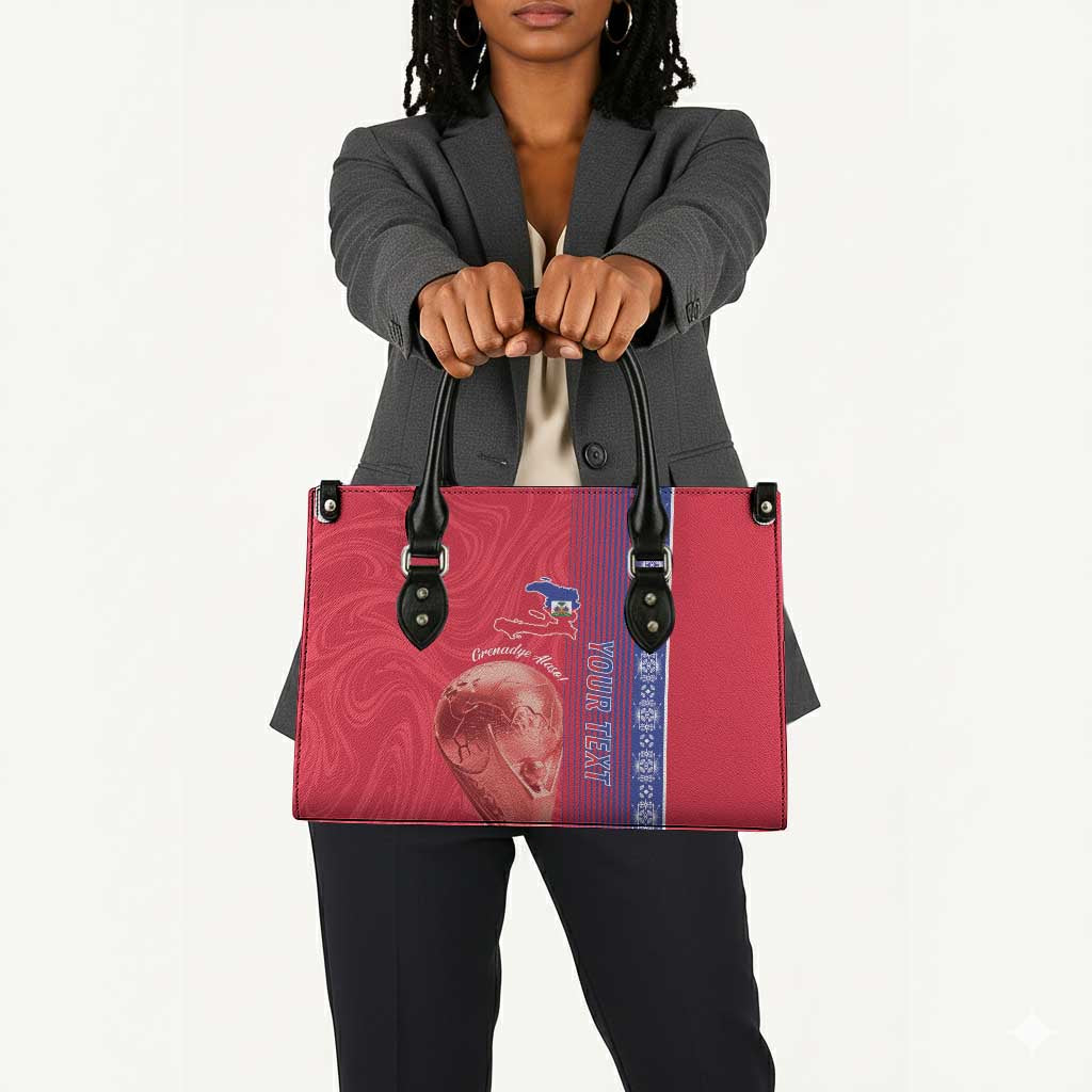 Custom Afro-Haiti Football Leather Bag 2026 Grenadye Alaso Red Version - African Pride