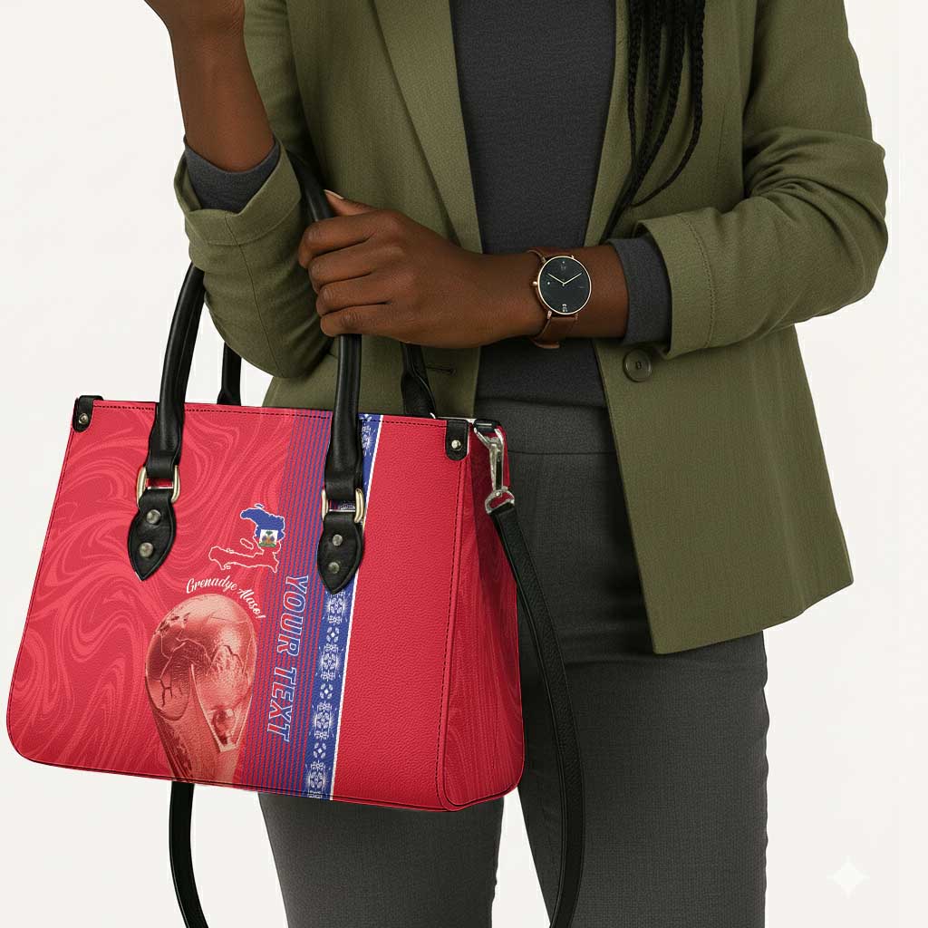 Custom Afro-Haiti Football Leather Bag 2026 Grenadye Alaso Red Version - African Pride