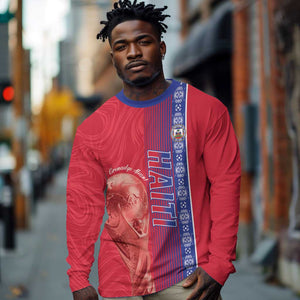 Custom Afro-Haiti Football Long Sleeve Shirt 2026 Grenadye Alaso Red Version - African Pride