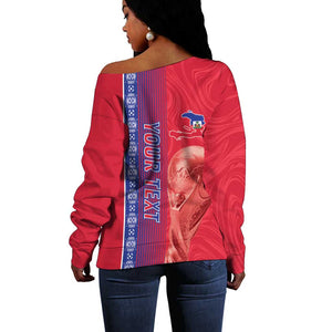 Custom Afro-Haiti Football Off Shoulder Sweater 2026 Grenadye Alaso Red Version - African Pride
