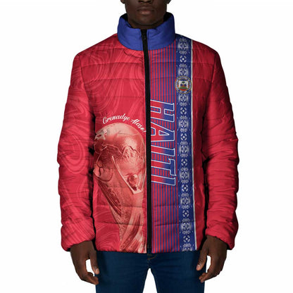 Custom Afro-Haiti Football Padded Jacket 2026 Grenadye Alaso Red Version - African Pride