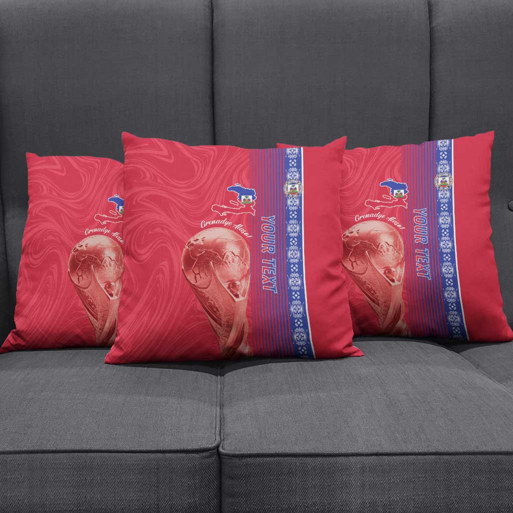 Custom Afro-Haiti Football Pillow Cover 2026 Grenadye Alaso Red Version - African Pride