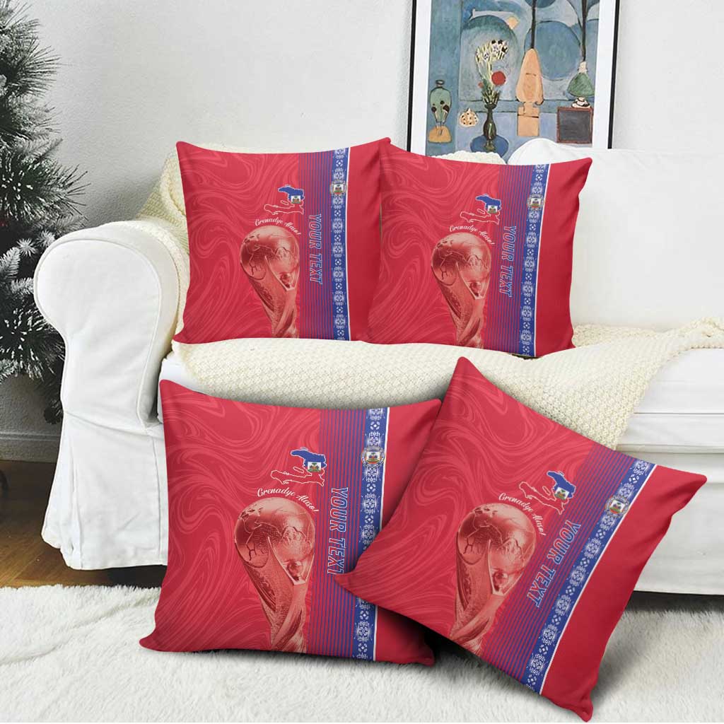Custom Afro-Haiti Football Pillow Cover 2026 Grenadye Alaso Red Version - African Pride