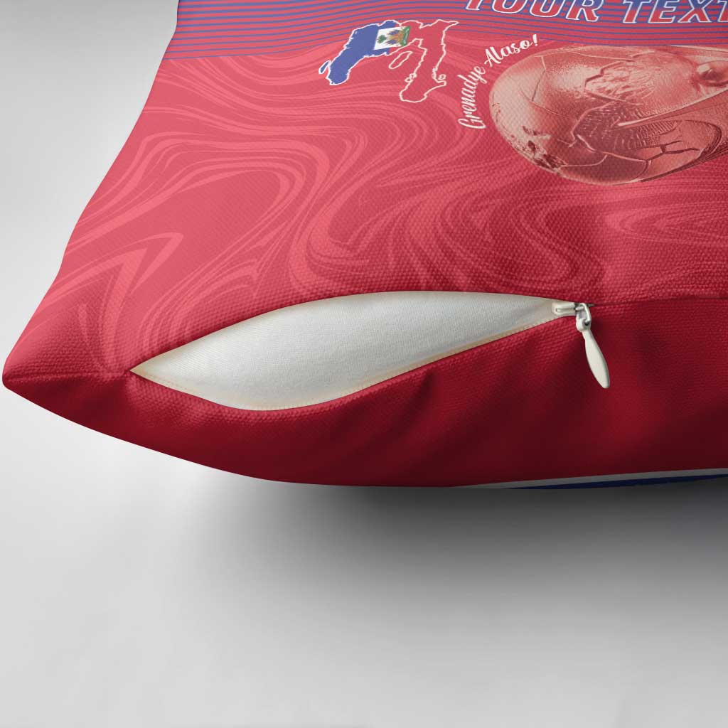 Custom Afro-Haiti Football Pillow Cover 2026 Grenadye Alaso Red Version - African Pride
