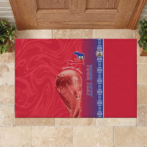 Custom Afro-Haiti Football Rubber Doormat 2026 Grenadye Alaso Red Version - African Pride