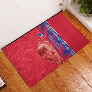 Custom Afro-Haiti Football Rubber Doormat 2026 Grenadye Alaso Red Version - African Pride