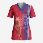 Custom Afro-Haiti Football Scrub Top 2026 Grenadye Alaso Red Version - African Pride